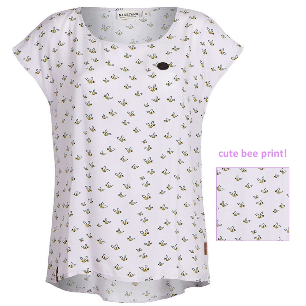 Naketano blouse shirt top bees bee print